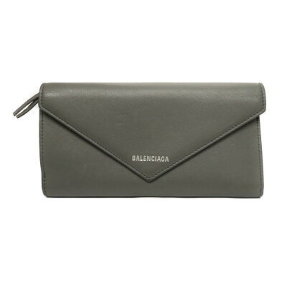 BALENCIAGA Zip Wallet Gray Leather - Picture 1 of 6